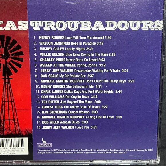 Texas Troubadours 2006 Willie Nelson, Kenny Rogers & More Country Music Album CD - Picture 3 of 4